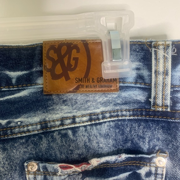 Graham & Smith Hustle Today Distressed Jeans Acid Wash sz 20 Waist 30 1/2” - Picture 7 of 9